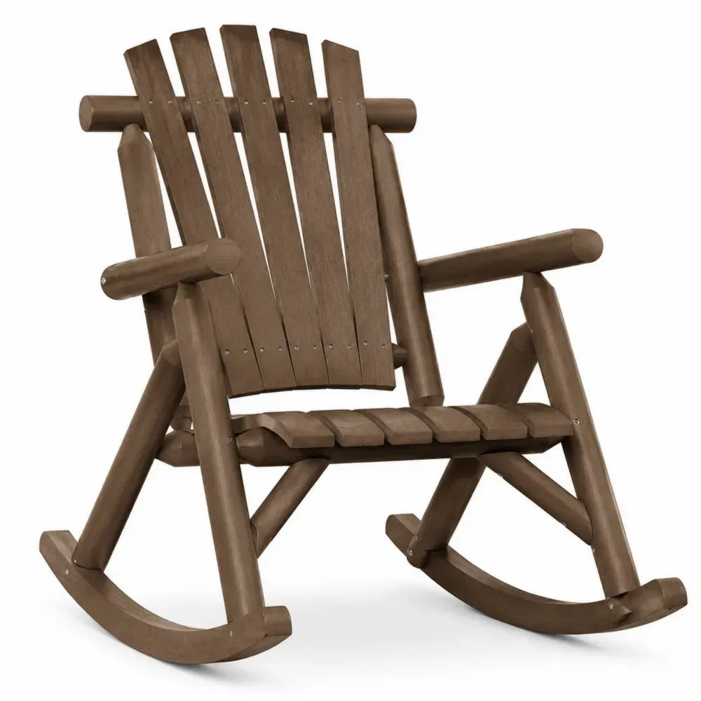 Schaukelstuhl Gartenstuhl 75 x 92 x 100 cm Tannenmassivholz Lamellenform Braun